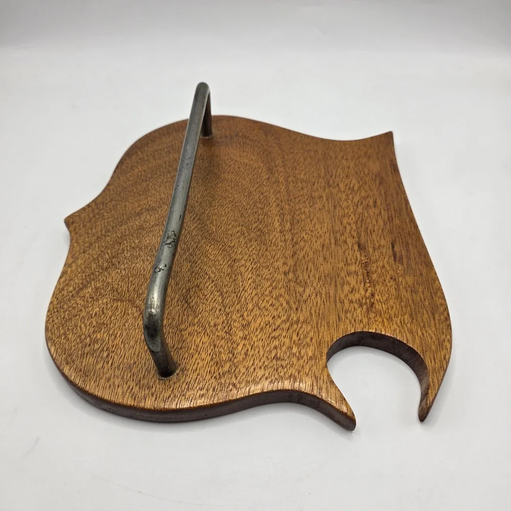 Handmade Vintage Towel Rack Wood Shield Metal Bar Primitive Farmhouse Decor
